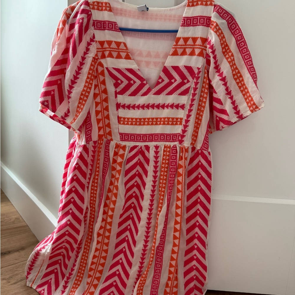 Old Navy Pink and Orange Midi Dress